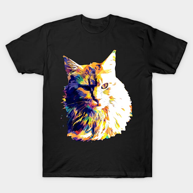 cute cat wpap popart T-Shirt by ezx